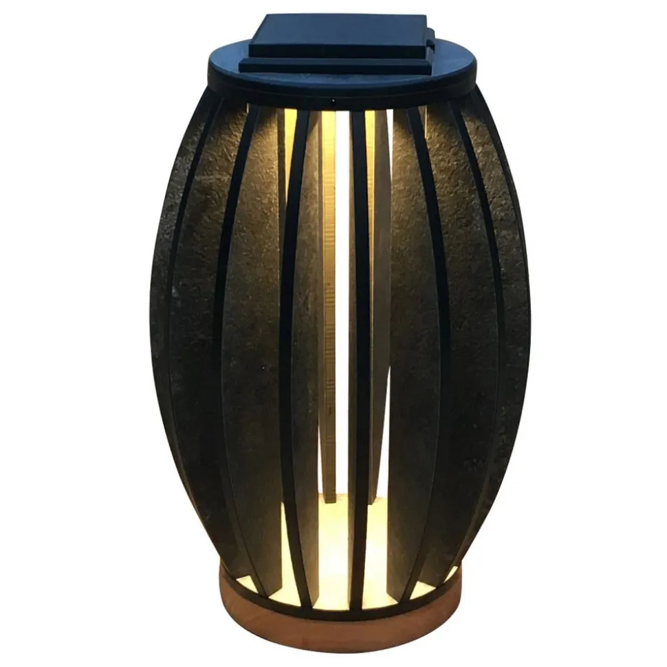 LED-solcellelampe Pastek av teak-tre med sensor