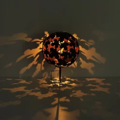 LED-solcellelampe 36749S globus Ø 27 cm, sølv, jordspyd