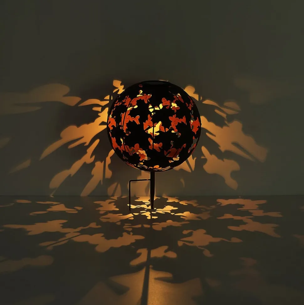 LED-solcellelampe 36749S globus Ø 27 cm, sølv, jordspyd