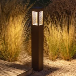 LED-solcellelampe Tradition Sensor Corten 90 cm