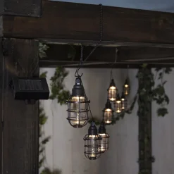 LED-solcellelenke Cage, 8 lyskilder