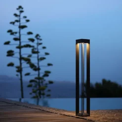 LED-solcellelykt Borne med sensor, 90 cm, grå