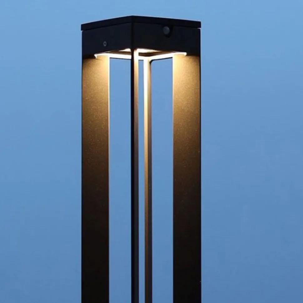 LED-solcellelykt Borne med sensor, 90 cm, grå