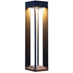 LED-solcellelykt Borne med sensor, 45 cm, grå