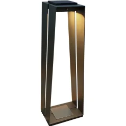 LED-solcellelykt Skaal av aluminium, 70 cm, grå