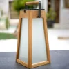 LED-solcellelykt Tecka, teak natur, 39 cm