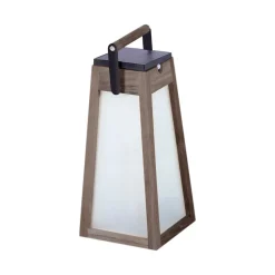 LED-solcellelykt Tecka, teak Duratec grå, 39 cm
