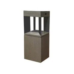 LED-solcellesokkellampe Teckalu sensor teak/svart