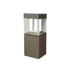 LED-solcellesokkellampe Teckalu sensor teak/ hvit