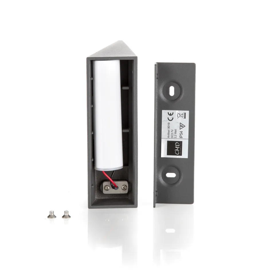 LED-solcelle-utevegglampe CMD 9019 med sensor