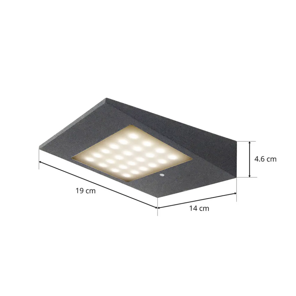 LED-solcelle-utevegglampe CMD 9019 med sensor