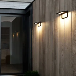 LED-solcellevegglampe Agena med bevegelsessensor