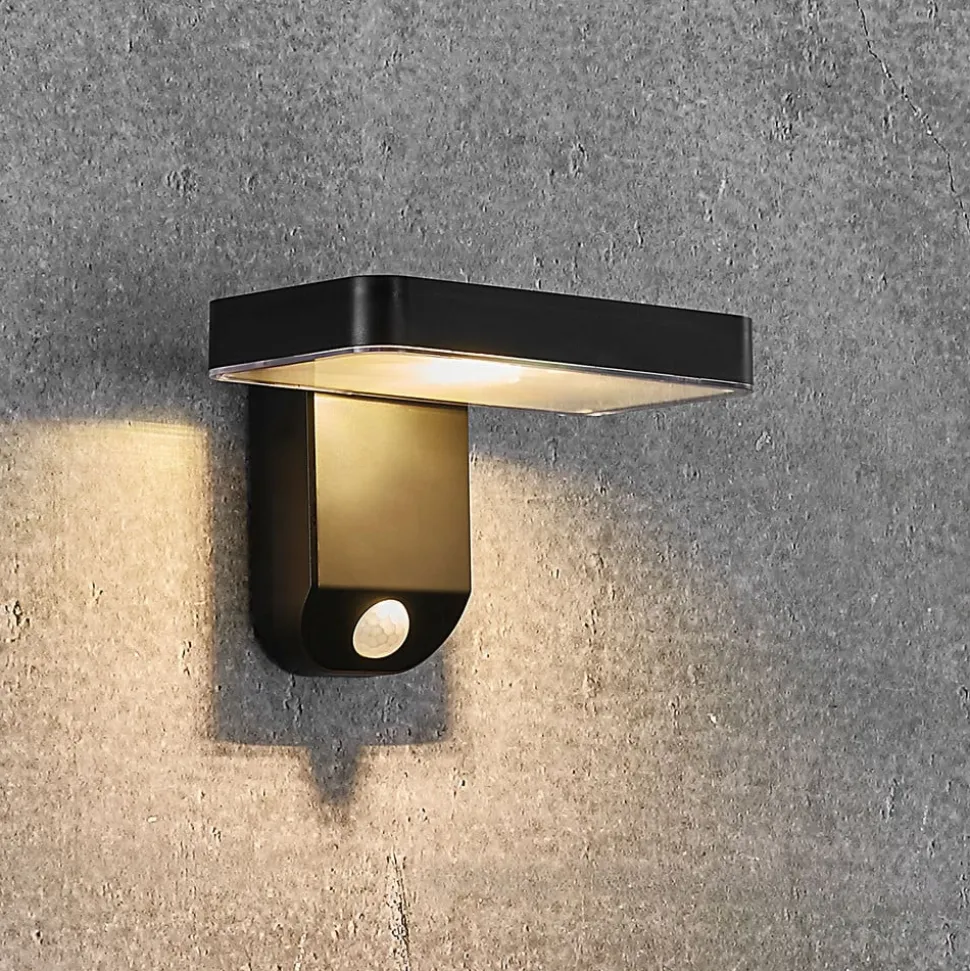 LED-solcellevegglampe Rica Square, kantet