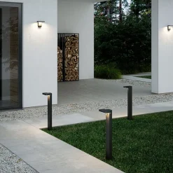 LED-solcellevegglampe Rica Square, kantet