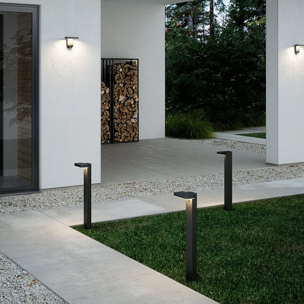 LED-solcellevegglampe Rica Square, kantet