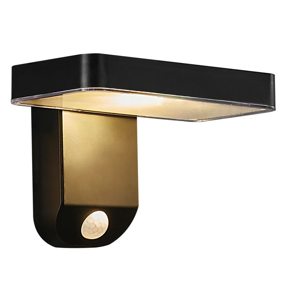 LED-solcellevegglampe Rica Square, kantet