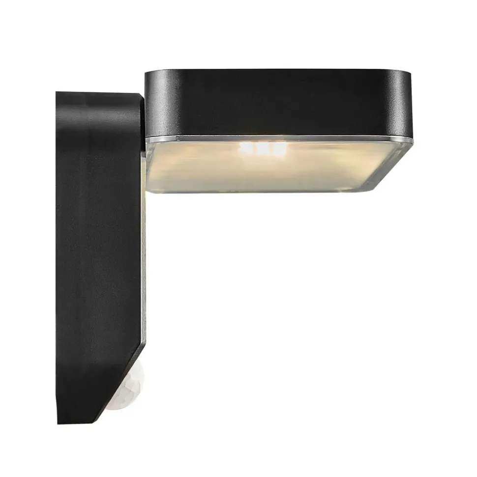 LED-solcellevegglampe Rica Square, kantet