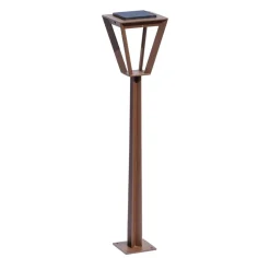 LED-solcelleveilampe Metro med sensor, corten
