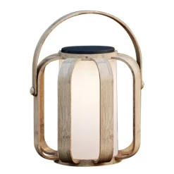 LED-sol-dekolampe Bob av bambus