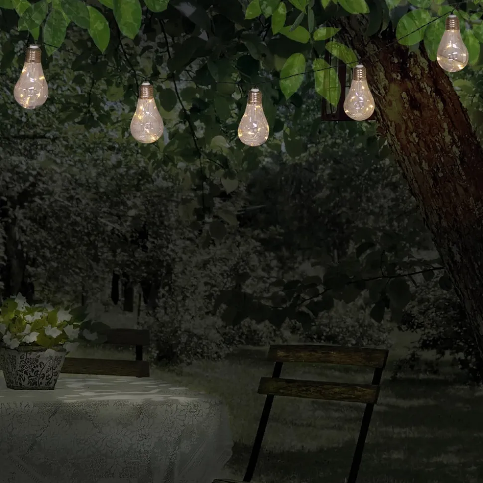 LED-sol-lyslenke tradisjonell glødepære 10 lys