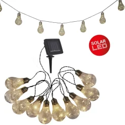 LED-sol-lyslenke tradisjonell glødepære 10 lys