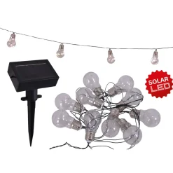 LED-sol-lyslenke tradisjonell glødepære 10 lys