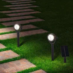 LED-spot med jordspyd NOMI, svart, sett med 6 stk, IP44