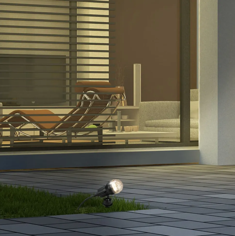 LED-spot med jordspyd Terra med perleeffekt, IP44