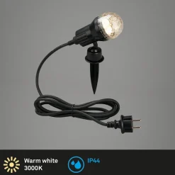 LED-spot med jordspyd Terra med perleeffekt, IP44