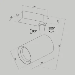 LED-spotlight Vuoro Unity, svart, 4 000 K, 10 W, 1-faset