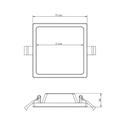 LED-takinnfellingslampe Alya hvit 12x12cm 2 700 K