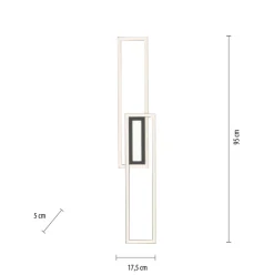 LED-taklampe Asmin, CCT, svart, 95x17,5cm