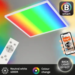 LED-taklampe B smart RGBW dimmbar hvit 42x42cm