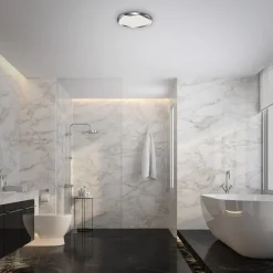 LED-taklampe Bano Splash IP44 krom 4 000 K