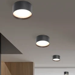 LED-taklampe CMD 9094, Ø 15 cm, antrasitt, IP44, metall