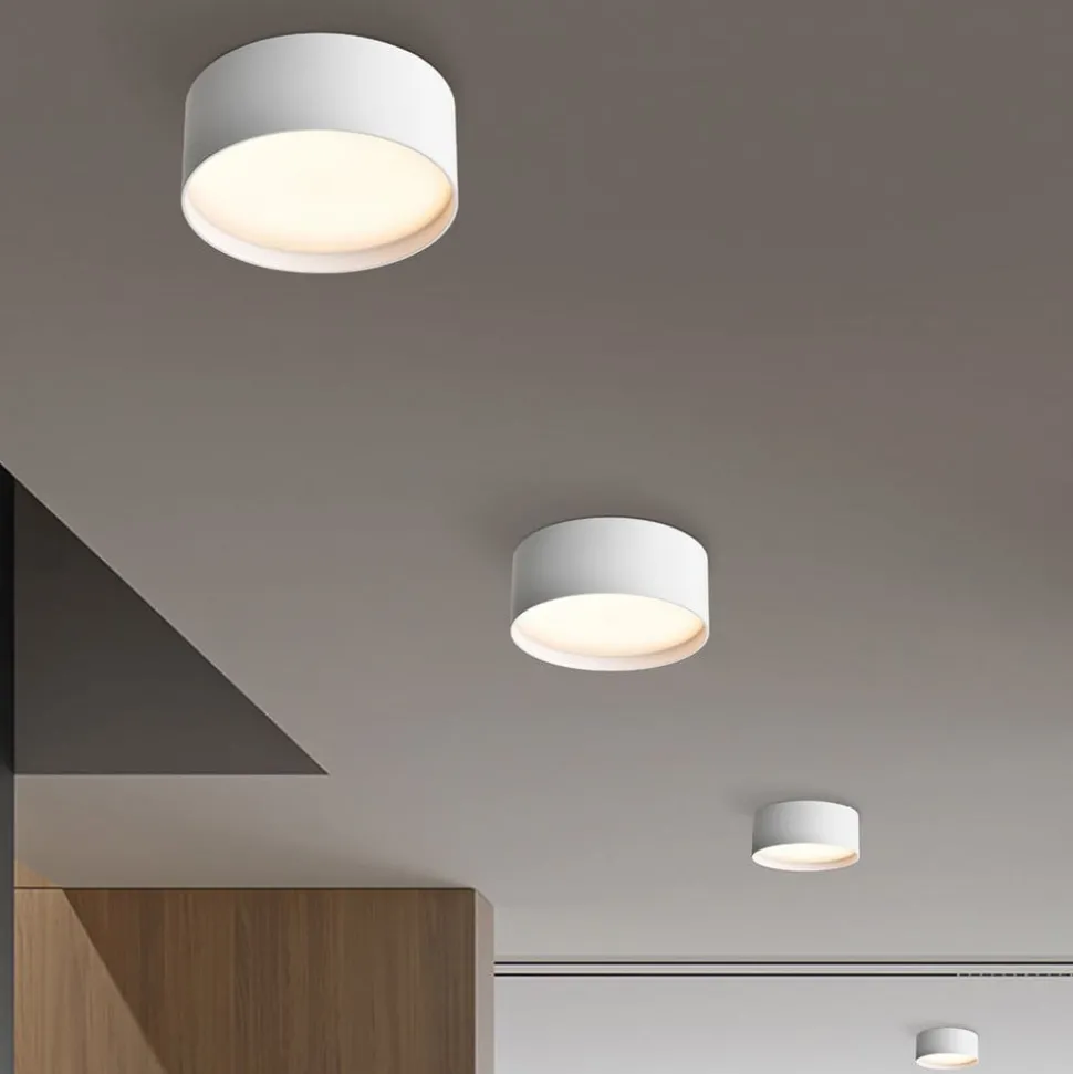 LED-taklampe CMD 9093, Ø 12 cm, hvit, IP44, metall