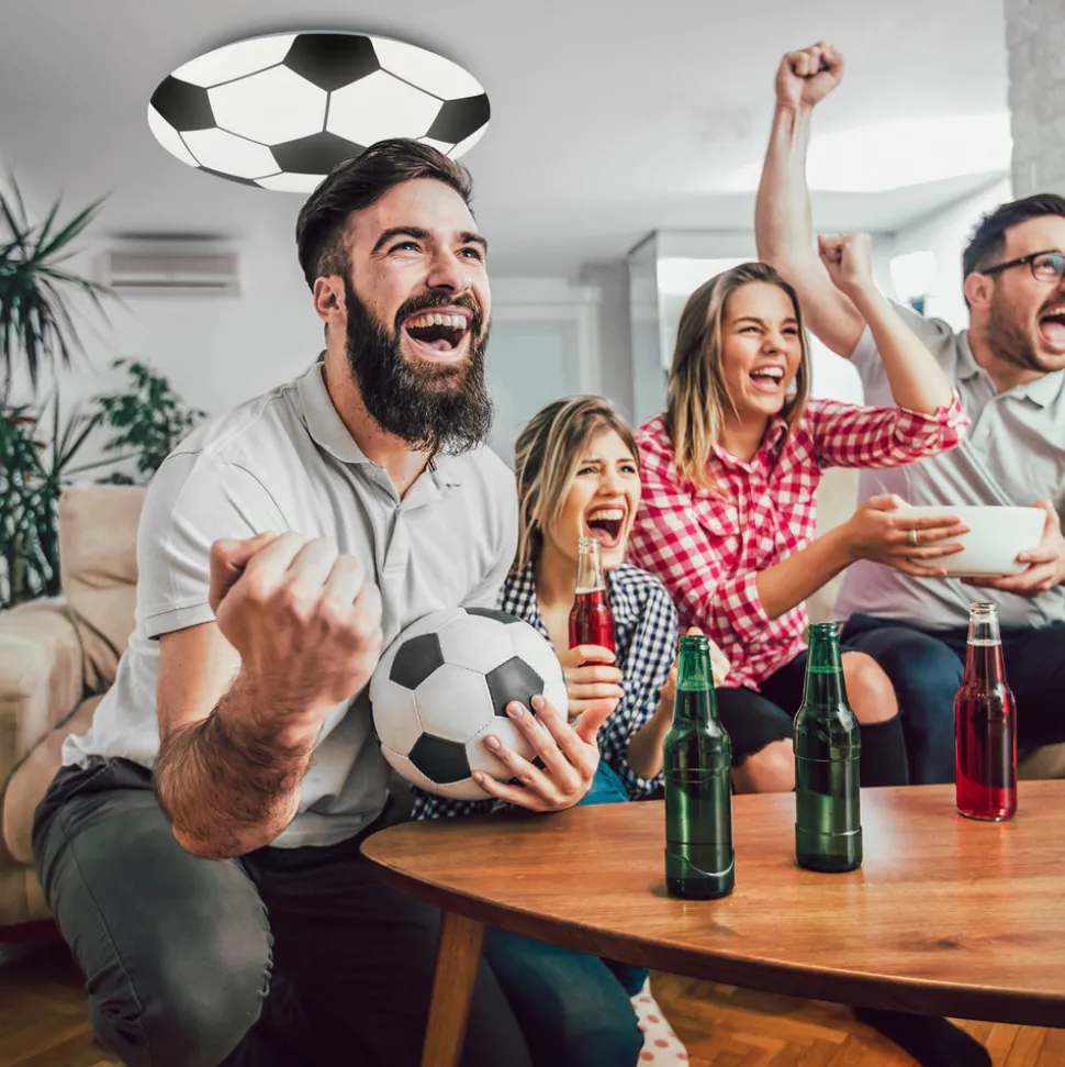 LED-taklampe Fotball, svart/hvit Ø 27,5cm