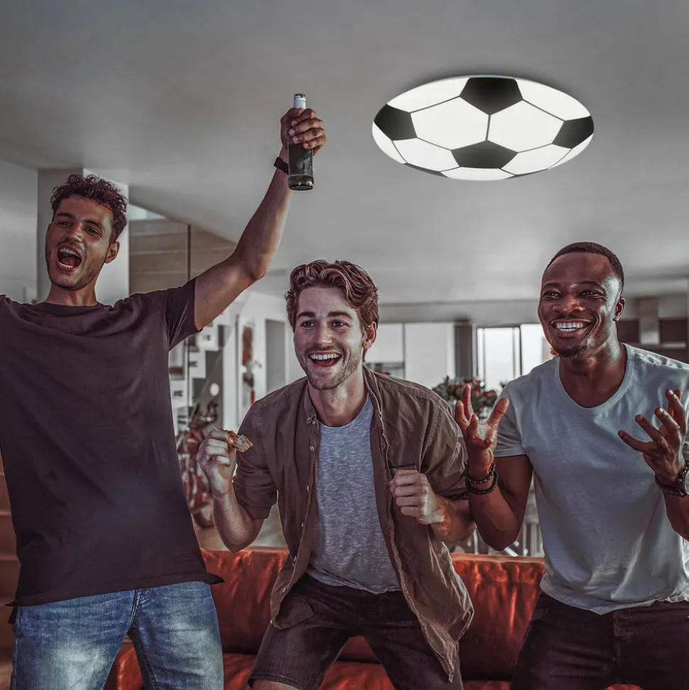 LED-taklampe Fotball, svart/hvit Ø 27,5cm