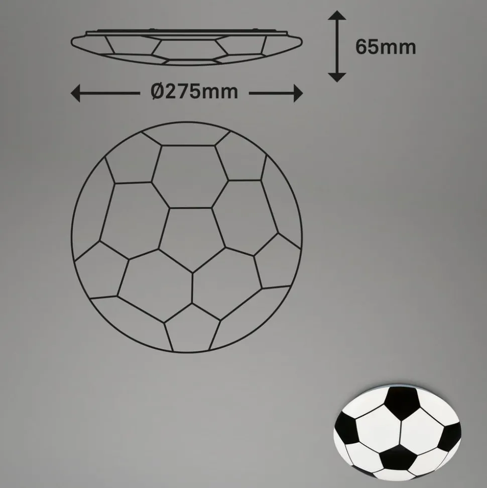 LED-taklampe Fotball, svart/hvit Ø 27,5cm