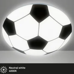 LED-taklampe Fotball, svart/hvit Ø 27,5cm