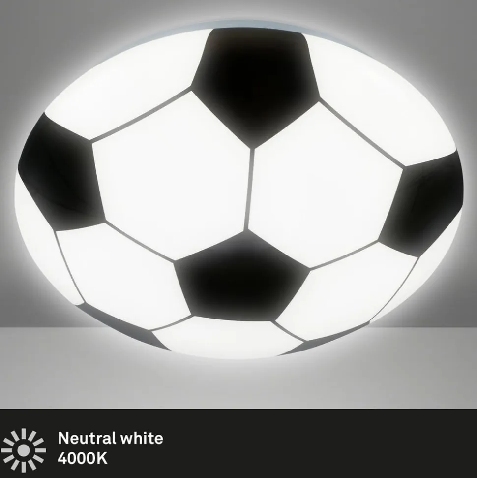 LED-taklampe Fotball, svart/hvit Ø 27,5cm