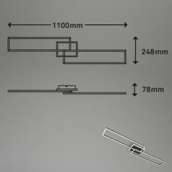 LED-taklampe Frame S CCT 110 x 24,8 cm svart