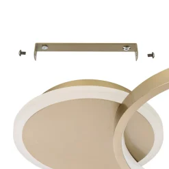 LED-taklampe Gafares, gull, aluminium, 41 cm fjernkontroll CCT