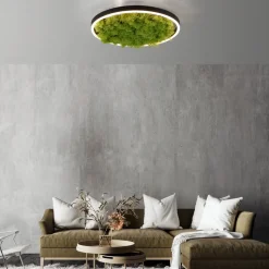 LED-taklampe Green Ritus, mose, dimbar Ø39,3 cm