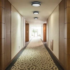 LED-taklampe Marlon, Ø 40 cm, svart, plast, IP54