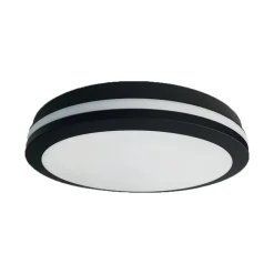 LED-taklampe Marlon, Ø 22 cm, svart, plast, IP54