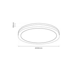 LED-taklampe Marlon, Ø 22 cm, svart, plast, IP54