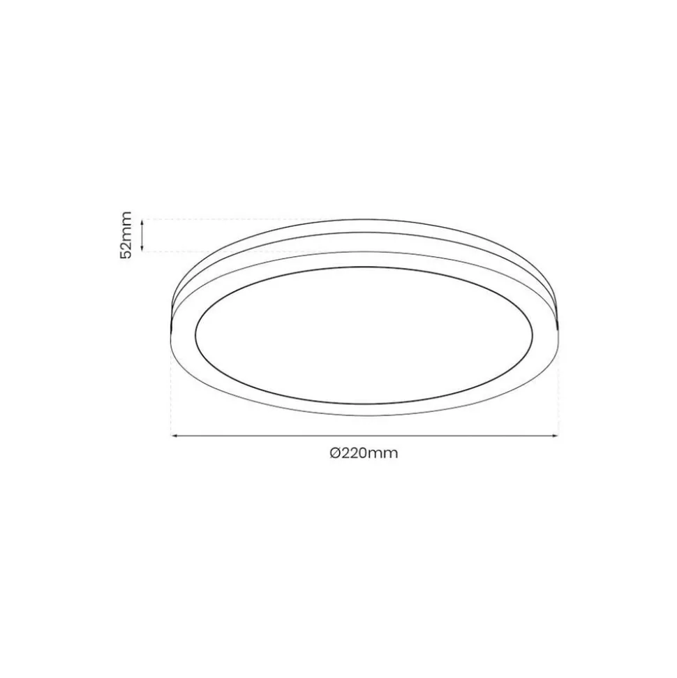 LED-taklampe Marlon, Ø 22 cm, svart, plast, IP54