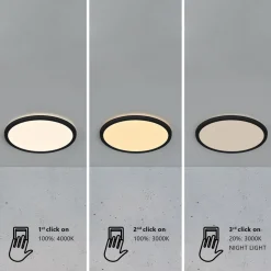 LED-taklampe Oja 29 IP54 3 000/4 000 K svart