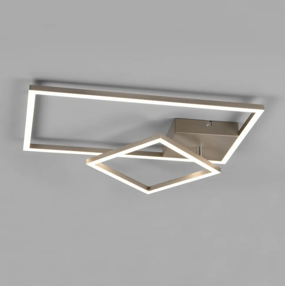 LED-taklampe Padella, svingbar, 4 000 K, nikkel